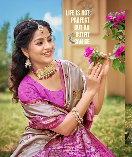 Premium Luxury Banarasi Silk Saree- Fall & Pico Stitched & Unstitched Blouse Piece | Wedding, Festive & Party Wear