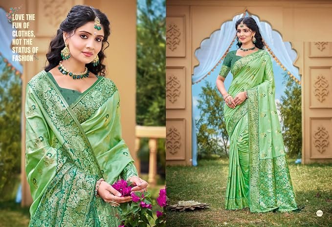 Premium Luxury Banarasi Silk Saree- Fall & Pico Stitched & Unstitched Blouse Piece | Wedding, Festive & Party Wear