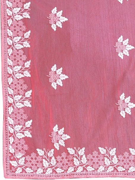 Luxury Soft Net Fancy Saree with Intricate Floral Embroidery & Scalloped Borders-FALL AND PICO STITCHED – Lightweight Evening Party Wear Collection