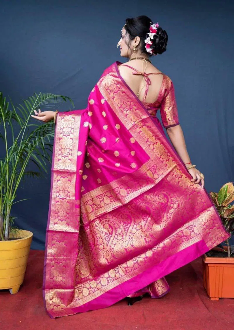 Premium Soft Silk Saree |Fall & Pico Stitched | Rich Jacquard Pallu & Traditional Weaving