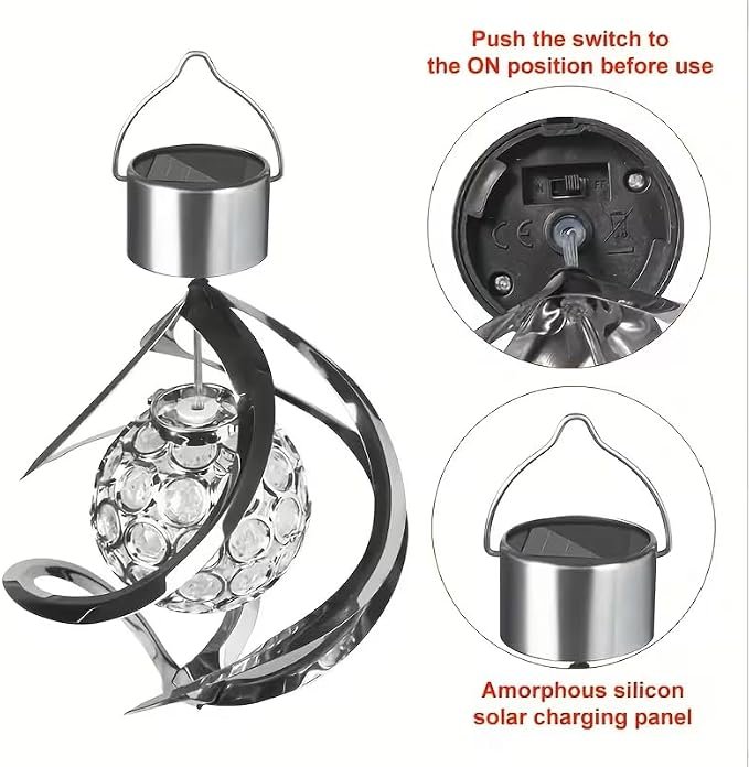 Solar Wind Chime Light –Solar Goodu deepa- RGB Gradient Rotating Decorative Lamp for Garden, Patio & Outdoor Decor – 7 Color Changing Modes