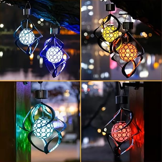 Solar Wind Chime Light –Solar Goodu deepa- RGB Gradient Rotating Decorative Lamp for Garden, Patio & Outdoor Decor – 7 Color Changing Modes