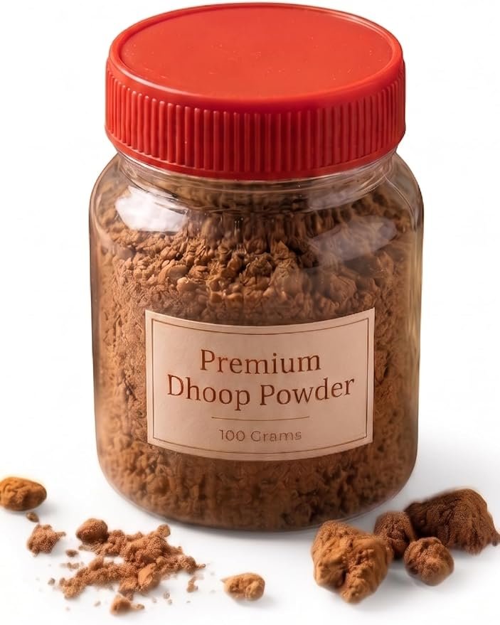 Premium Dhoop Powder -Pure Traditional Incense Powder for Daily Pooja, Meditation & Home Fragrance (100 Grams Jar)