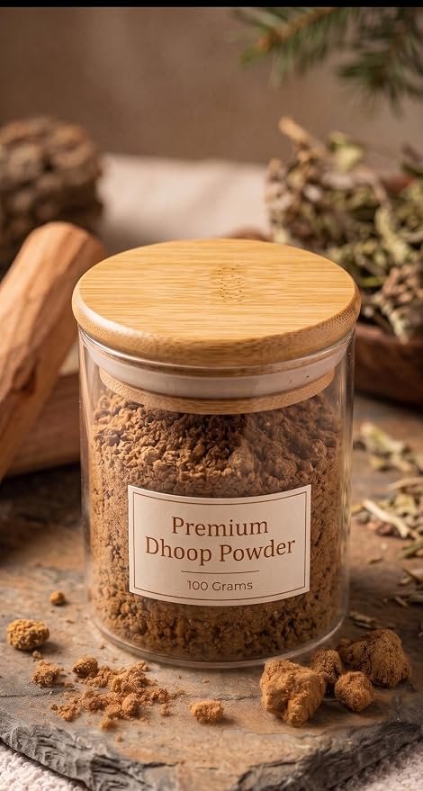 Premium Dhoop Powder -Pure Traditional Incense Powder for Daily Pooja, Meditation & Home Fragrance (100 Grams Jar)