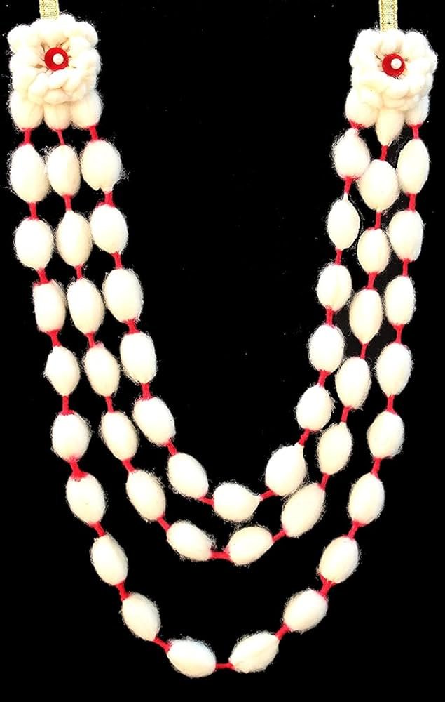 Traditional Kaapas Mala – Pure Cotton Garland for Deity Idols -16 Yele