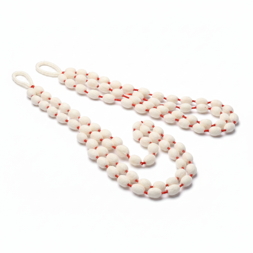 Traditional Kaapas Mala – Pure Cotton Garland for Deity Idols -16 Yele