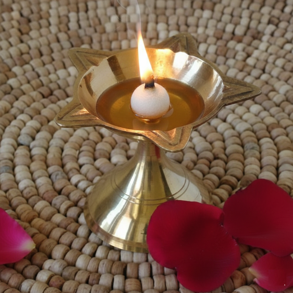 Phool Batti – Premium Round Cotton Wicks for Ghee Lamps -Handmade Pure White Ghee Wicks(100 Pcs) (Ghee Lamp Wicks)