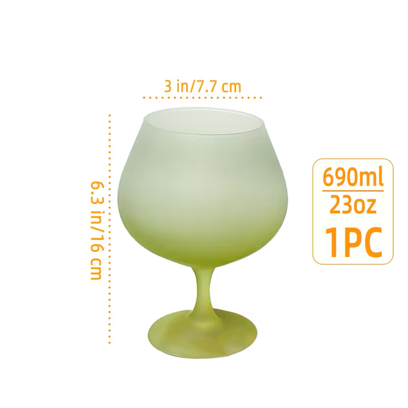 Bakasur Glasses- Aesthetic Glassware Collection - Gradient Frosted Wine Glasses & Textured Pineapple Cups -  Premium Barware for Juice, Cocktails & Home Decor