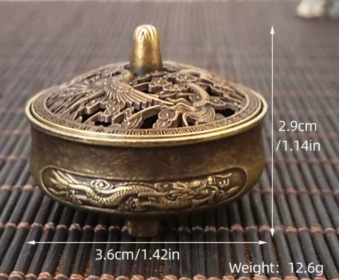 Compact Elegant Metal Incense Burner Small, Decorative Holder for tablets,Home Fragrance, Bakhoor,Meditation&Aromatherapy