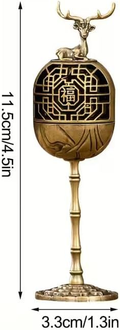 Elegant Metal Incense Burner, | Vivirasmi | Decorative Holder for Sticks & Cones, Ash Catcher for Home Fragrance, Bakhoor, Meditation & Aromatherapy