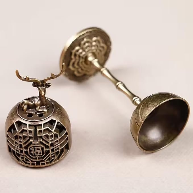 Elegant Metal Incense Burner, | Vivirasmi | Decorative Holder for Sticks & Cones, Ash Catcher for Home Fragrance, Bakhoor, Meditation & Aromatherapy