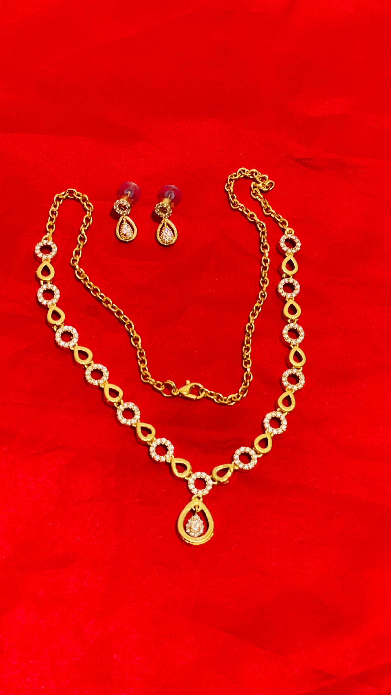 Affordable 22K Gold Plated Necklace Set - Perfect for Weddings & Parties
