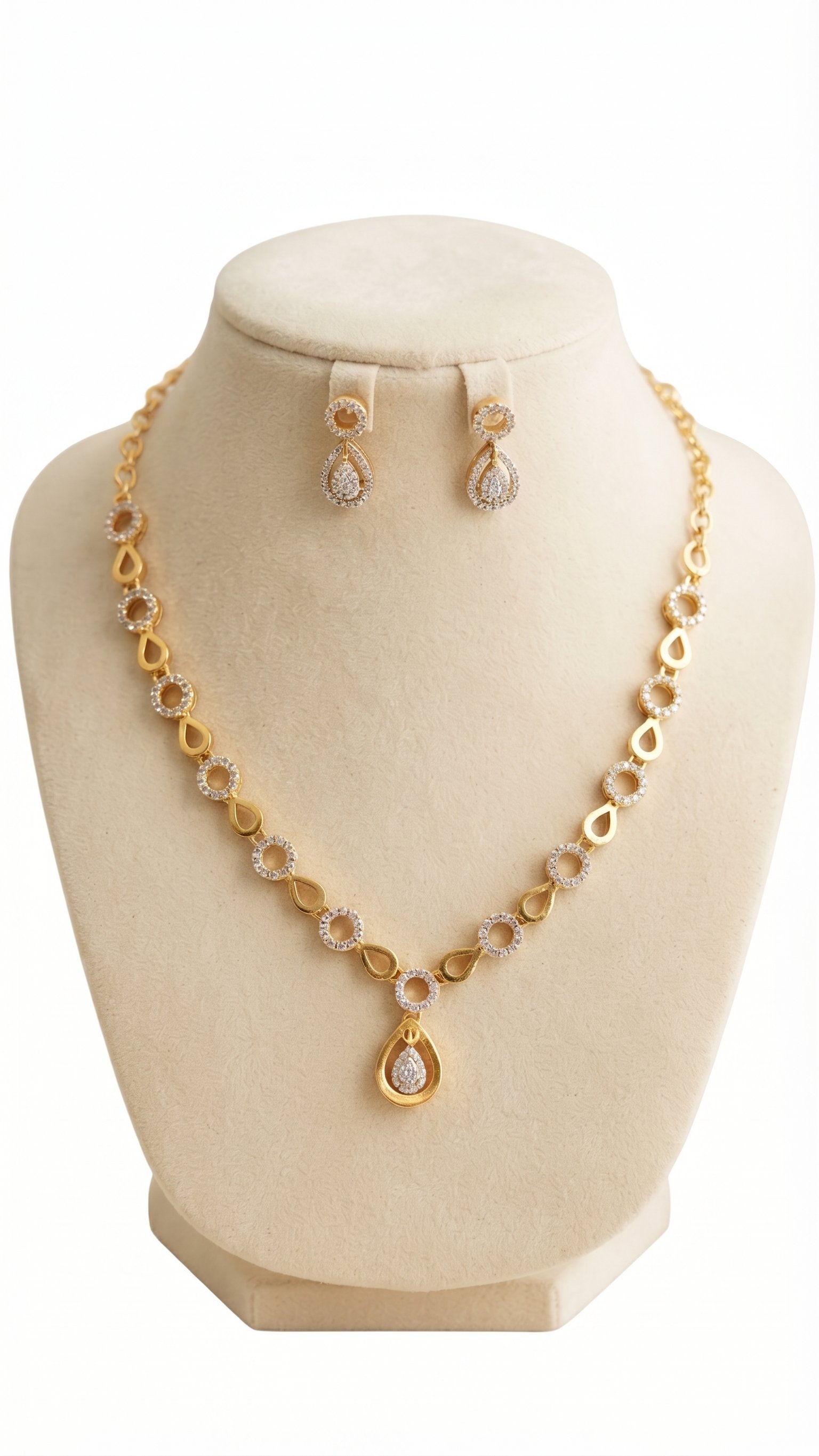 Affordable 22K Gold Plated Necklace Set - Perfect for Weddings & Parties