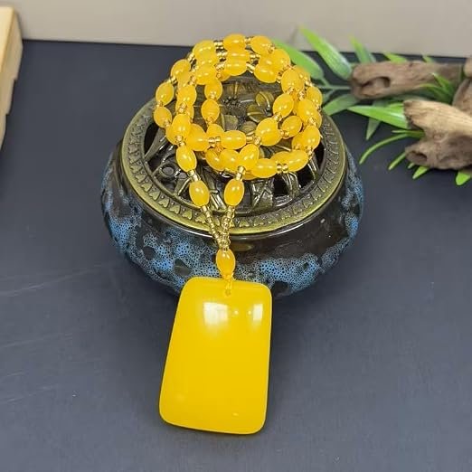 Natural Amber Stone pendant necklace. Authentic Natural Stones-Various Styles & Vibrant Colors