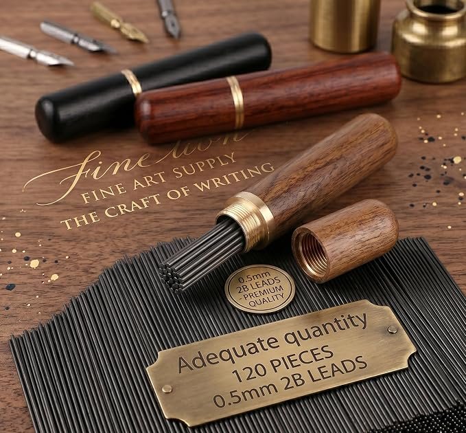 Pencil Leads In  Wooden Box-Mechanical Pencil Refiils- HB and 2B Quality - 0.3mm, 0.5mm, 0.7mm, 0.9mm, 1.3mm, 2.0mm, 2.8mm