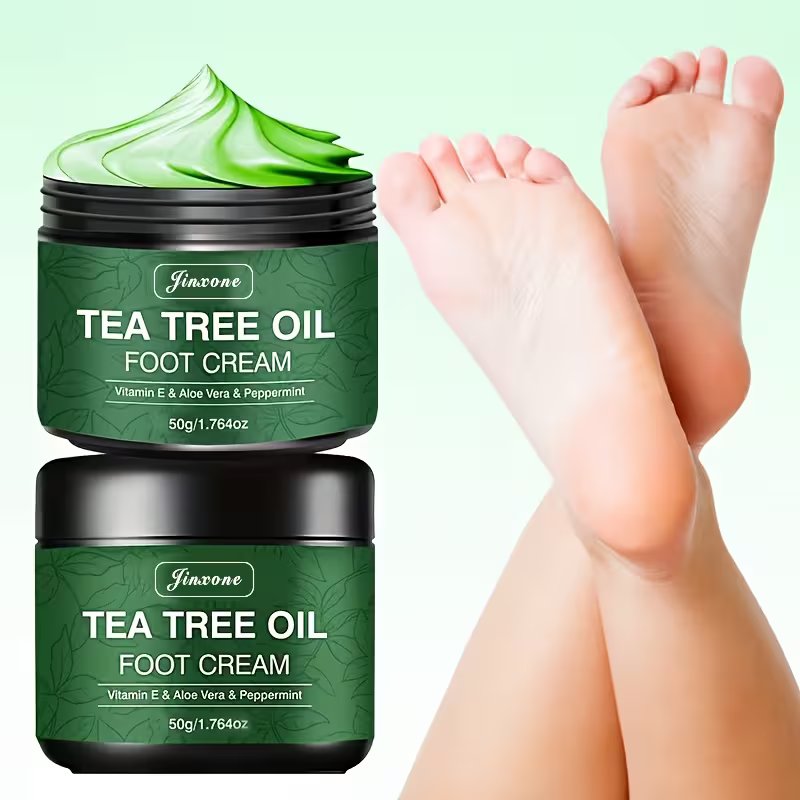 Herbal Tea Tree Foot & Heel Repair Cream (50g) - Deep Nourishment, Cooling Peppermint, and Long-Lasting Fresh Scent