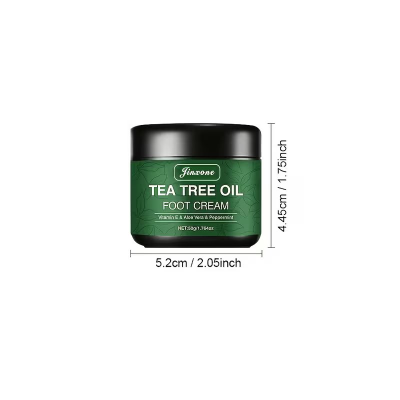 Herbal Tea Tree Foot & Heel Repair Cream (50g) - Deep Nourishment, Cooling Peppermint, and Long-Lasting Fresh Scent