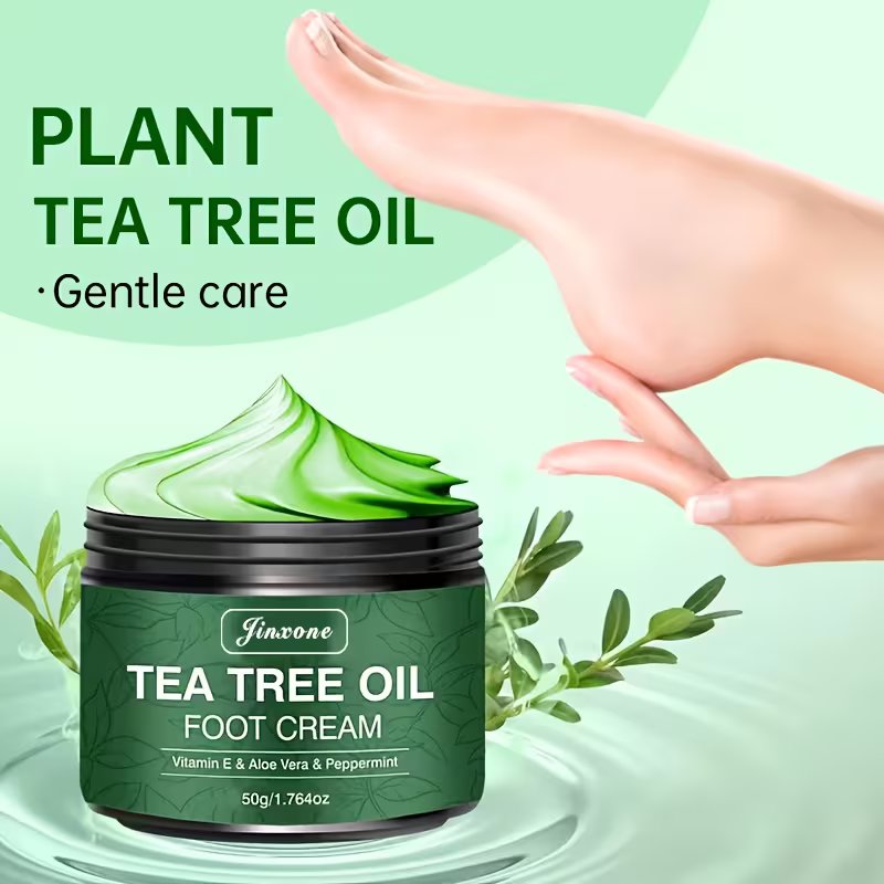Herbal Tea Tree Foot & Heel Repair Cream (50g) - Deep Nourishment, Cooling Peppermint, and Long-Lasting Fresh Scent