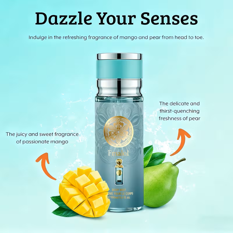 Men’s Cologne Body Spray – 100ml Luxury Fragrance Mist with English Pear, Mango, Lotus & Cedarwood Notes, Refreshing & Long-Lasting Odor-Eliminating Spray for Daily Wear, Dates & Gifts