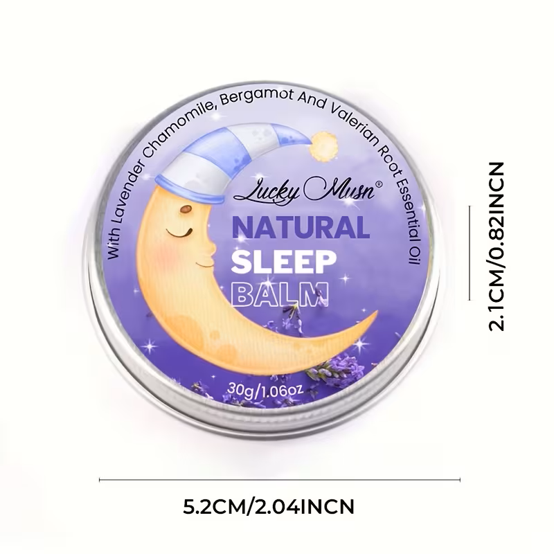 Natural Sleep Balm – 30g Relaxing Aromatherapy Sleep Aid with Lavender Oil, Bergamot, Chamomile & Valerian Root Essential Oils, Non-Greasy, Alcohol-Free Bedtime Calming Balm for Better Sleep & Relaxat