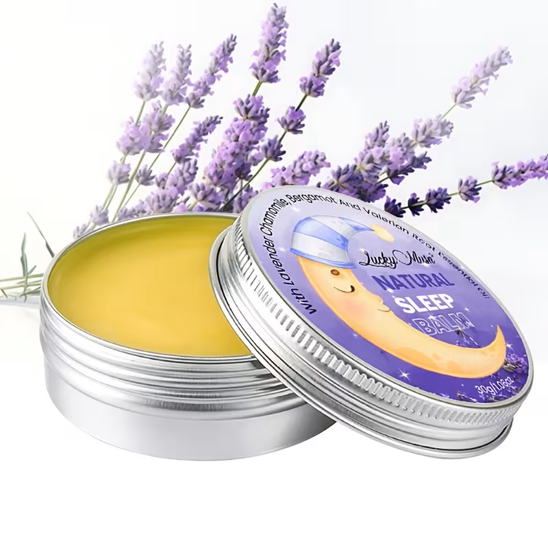 Natural Sleep Balm – 30g Relaxing Aromatherapy Sleep Aid with Lavender Oil, Bergamot, Chamomile & Valerian Root Essential Oils, Non-Greasy, Alcohol-Free Bedtime Calming Balm for Better Sleep & Relaxat