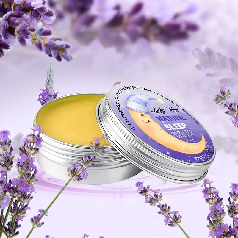 Natural Sleep Balm – 30g Relaxing Aromatherapy Sleep Aid with Lavender Oil, Bergamot, Chamomile & Valerian Root Essential Oils, Non-Greasy, Alcohol-Free Bedtime Calming Balm for Better Sleep & Relaxat