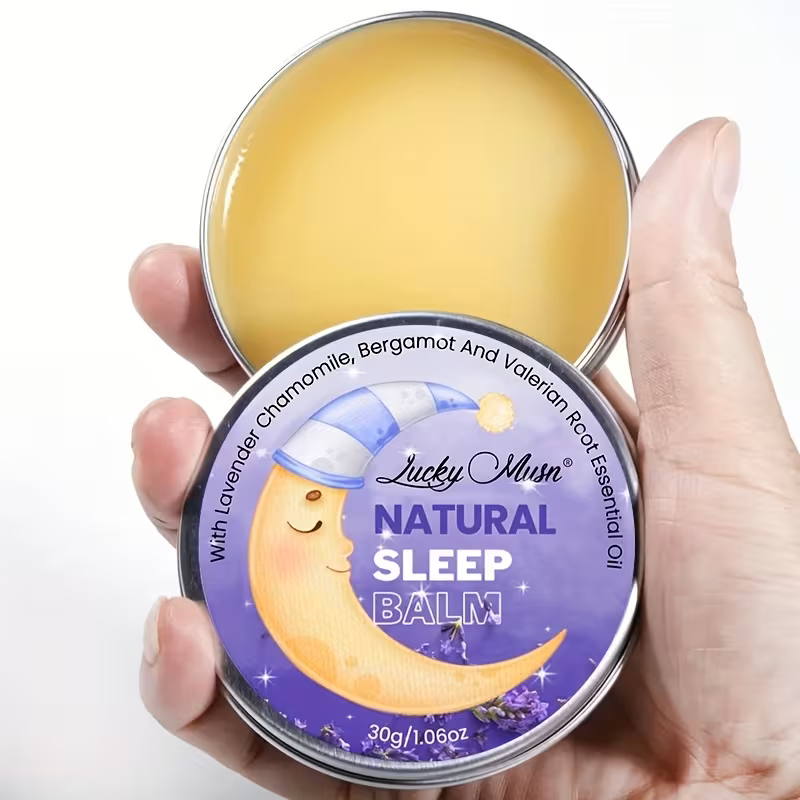 Natural Sleep Balm – 30g Relaxing Aromatherapy Sleep Aid with Lavender Oil, Bergamot, Chamomile & Valerian Root Essential Oils, Non-Greasy, Alcohol-Free Bedtime Calming Balm for Better Sleep & Relaxat