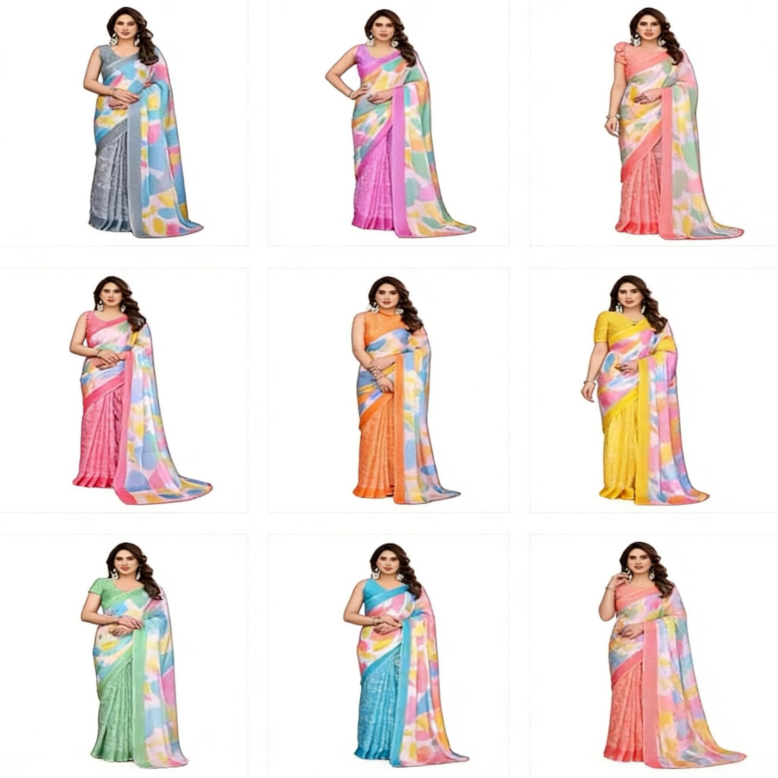 Ready To Wear Saree | Chiffon Silk Saree, Women's Moss Chiffon Silk Printed Saree with Unstitched Blouse Piece |  Daily Wear, Festive, & Casual Occasions