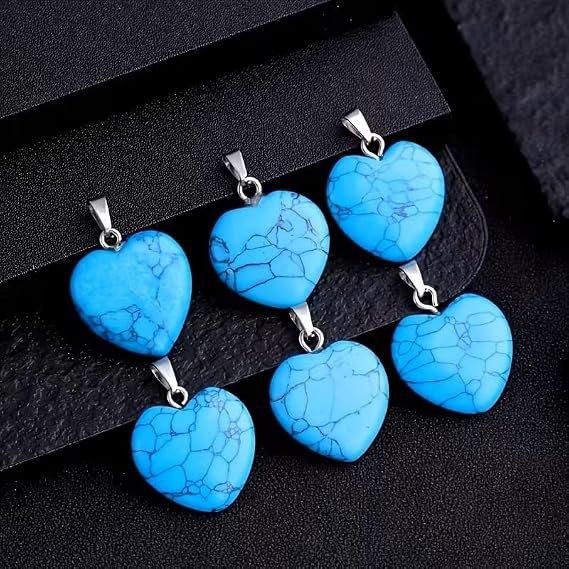 Natural Turqois Stone pendant necklace for Men and Women. Authentic Natural Stones-Various Styles & Vibrant Colors