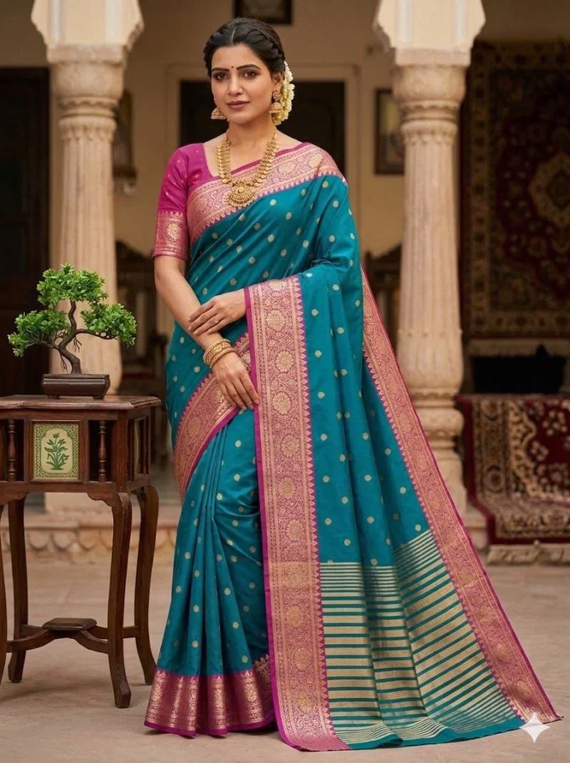 Pure Mercerised Soft Silk Meenakari Work Saree Collection  VF-Kaavya-Vol1