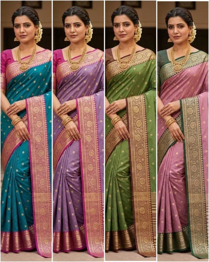 Pure Mercerised Soft Silk Meenakari Work Saree Collection  VF-Kaavya-Vol1